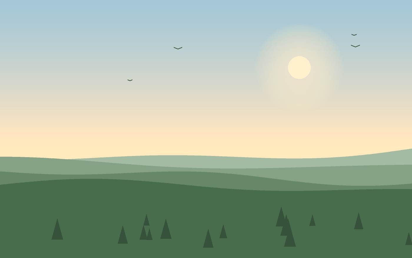 Ilustração de uma paisagem