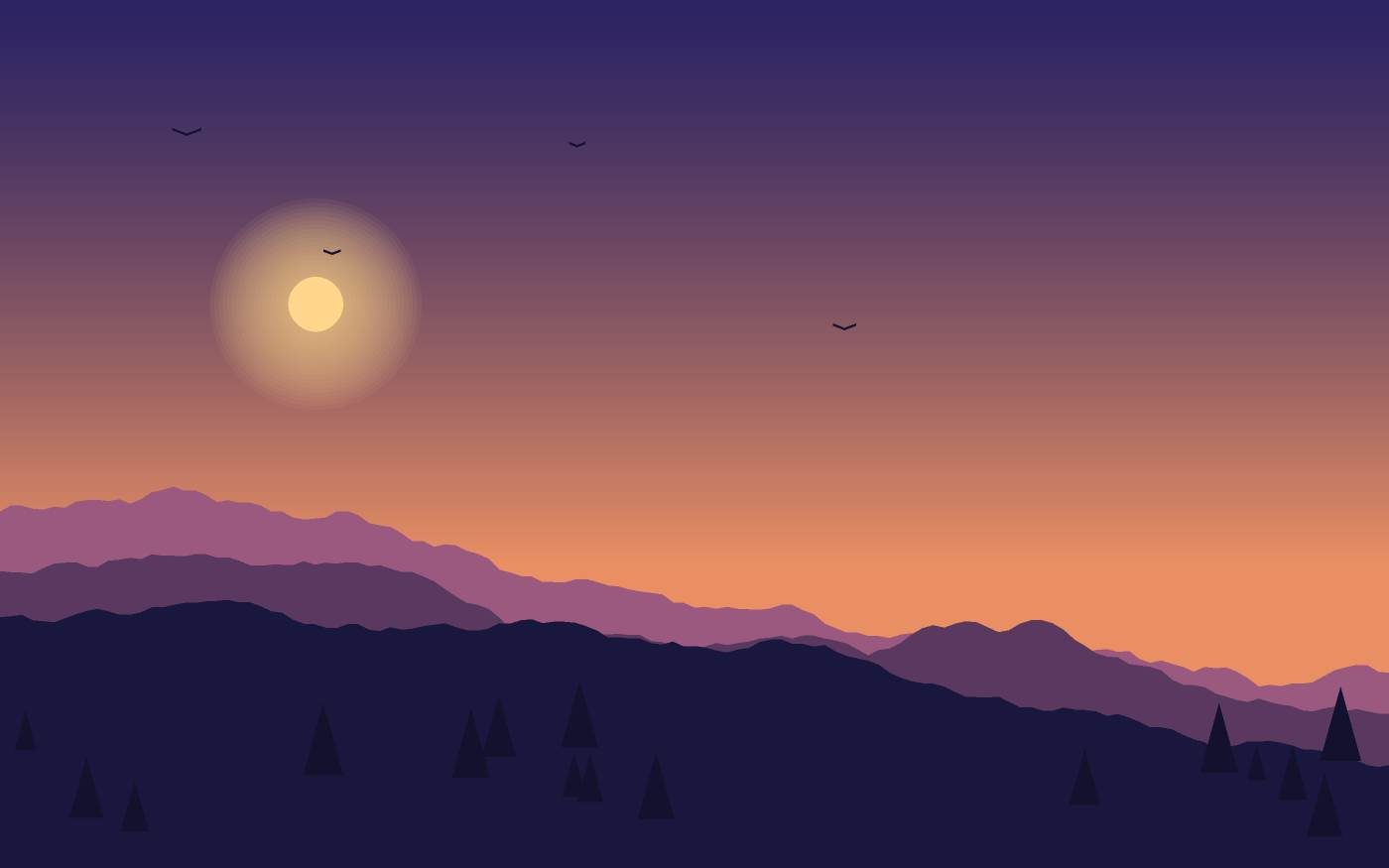Ilustração de uma paisagem