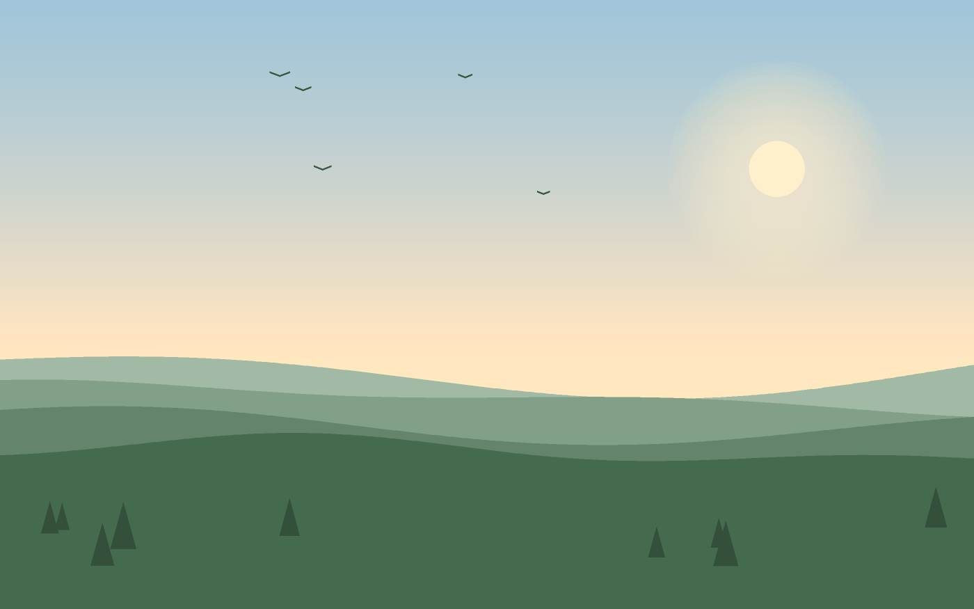 Ilustração de uma paisagem